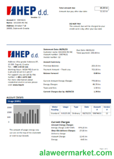 Hrvatska Elektroprivreda electricity utility business bill,  SCR